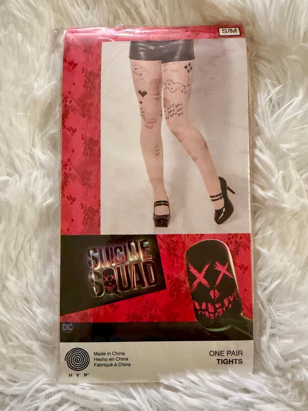 DC Suicide Squad Women's Black Graphic Tattoo Tights - S/M and Tattoos